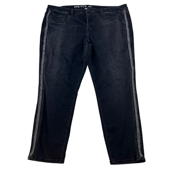 Ava & Viv Denim - Ava & Viv Women’s Jegging High Rise Faded Black/Silver Size 22W